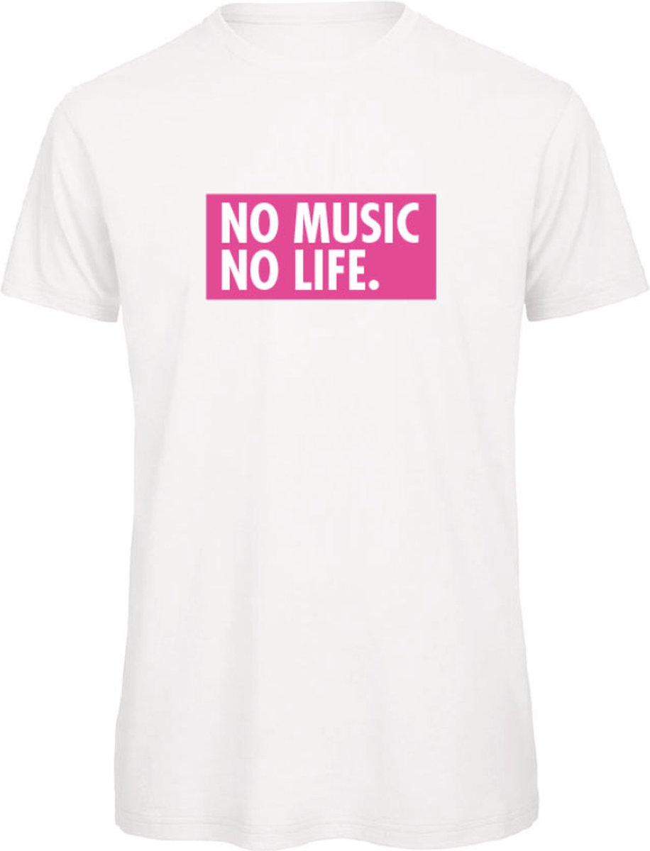   Wit XXL - no music no life - roze -   | Kleding |   unisex |   man |   dames | Muziek